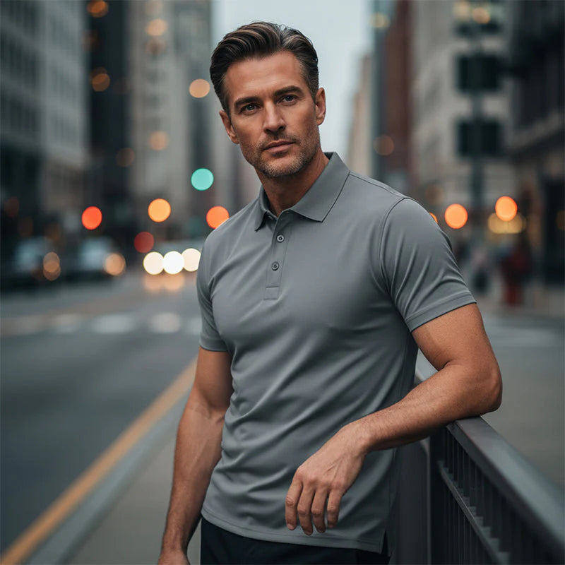 Men's Quick-Dry Short-Sleeve Lapel T-Shirt