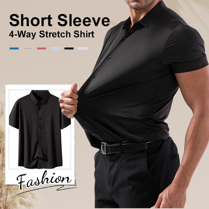 High Quality Summer Business Shirts For Men | Short Sleeve, Wrinkle Free, Stretch Fit Office Dress Shirt