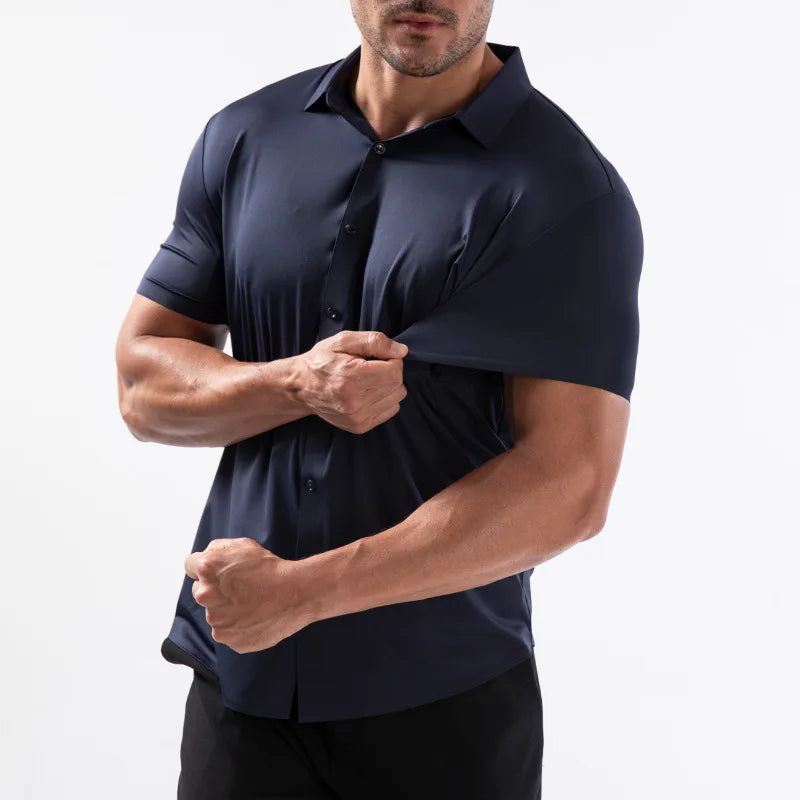 High Quality Summer Business Shirts For Men | Short Sleeve, Wrinkle Free, Stretch Fit Office Dress Shirt