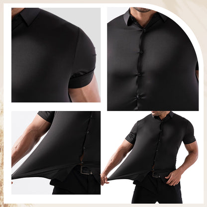 High Quality Summer Business Shirts For Men | Short Sleeve, Wrinkle Free, Stretch Fit Office Dress Shirt