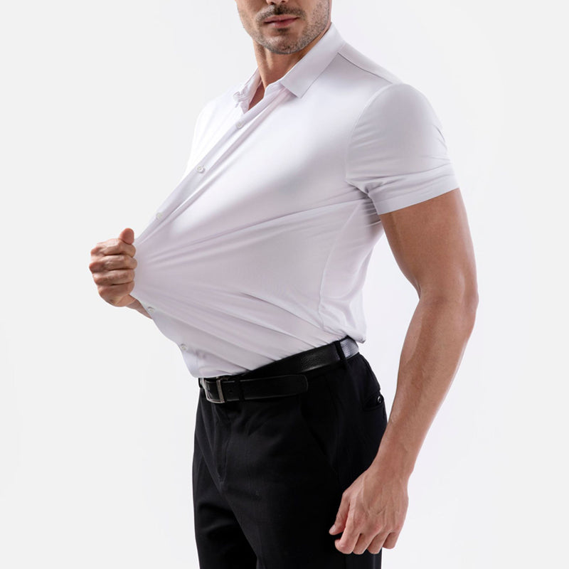 High Quality Summer Business Shirts For Men | Short Sleeve, Wrinkle Free, Stretch Fit Office Dress Shirt