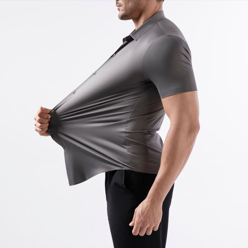 High Quality Summer Business Shirts For Men | Short Sleeve, Wrinkle Free, Stretch Fit Office Dress Shirt