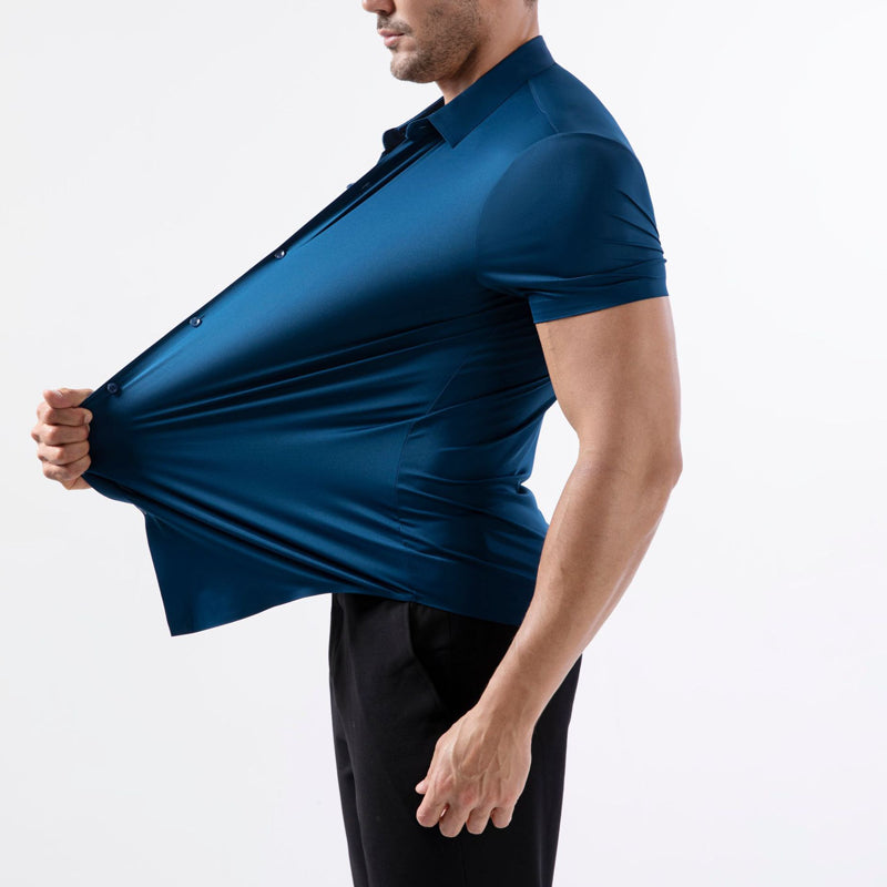 High Quality Summer Business Shirts For Men | Short Sleeve, Wrinkle Free, Stretch Fit Office Dress Shirt
