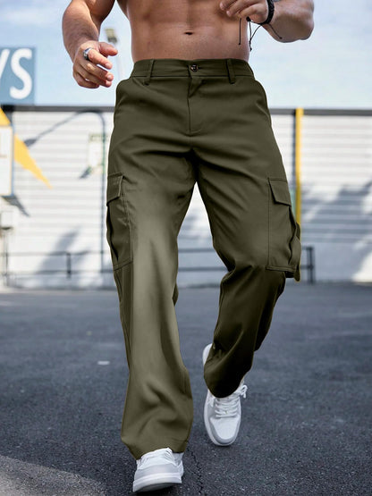 Men's Casual Loose Fit Cargo Pants – Breathable Durable Fashion Workwear Trousers