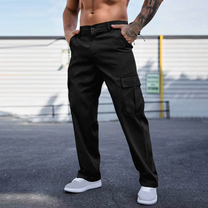 Men's Casual Loose Fit Cargo Pants – Breathable Durable Fashion Workwear Trousers
