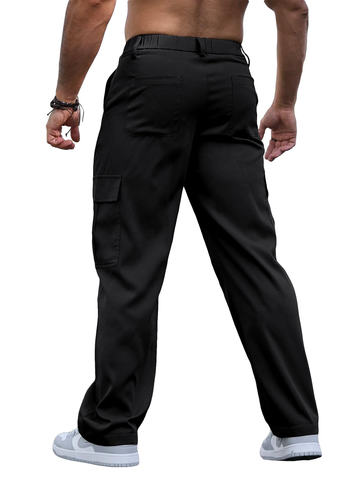 Men's Casual Loose Fit Cargo Pants – Breathable Durable Fashion Workwear Trousers