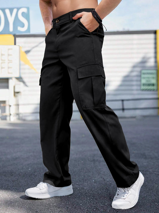 Men's Casual Loose Fit Cargo Pants – Breathable Durable Fashion Workwear Trousers