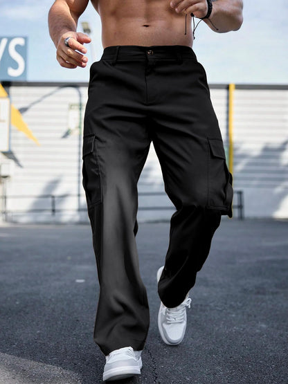 Men's Casual Loose Fit Cargo Pants – Breathable Durable Fashion Workwear Trousers