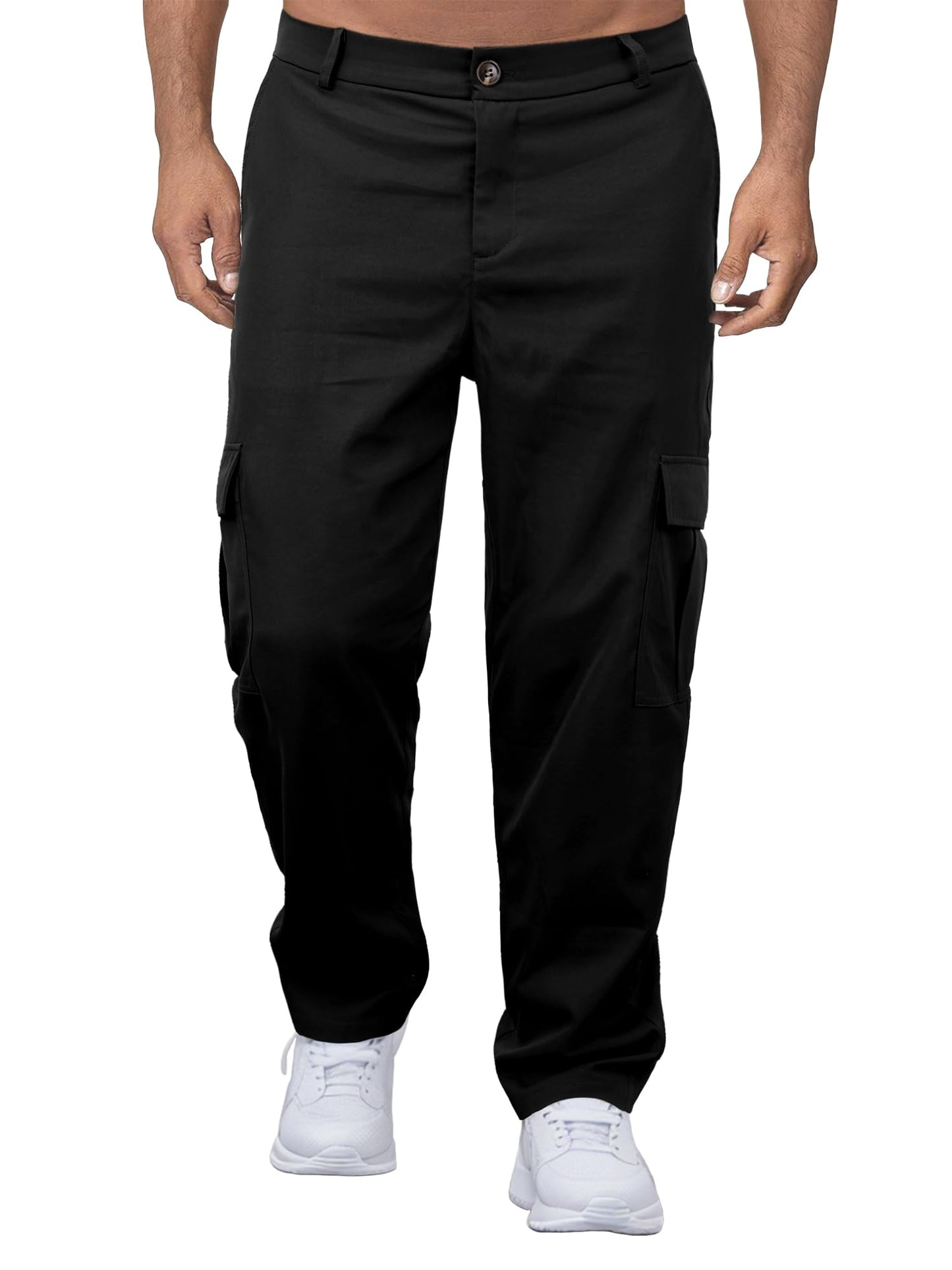 Men's Casual Loose Fit Cargo Pants – Breathable Durable Fashion Workwear Trousers
