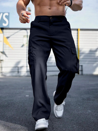 Men's Casual Loose Fit Cargo Pants – Breathable Durable Fashion Workwear Trousers