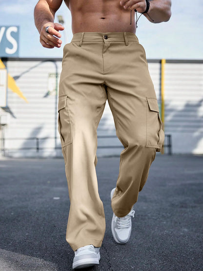 Men's Casual Loose Fit Cargo Pants – Breathable Durable Fashion Workwear Trousers