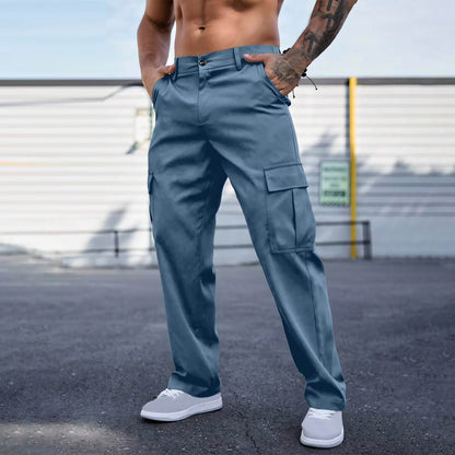 Men's Casual Loose Fit Cargo Pants – Breathable Durable Fashion Workwear Trousers