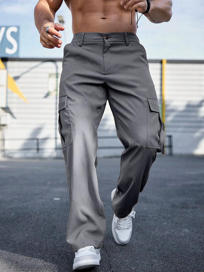 Men's Casual Loose Fit Cargo Pants – Breathable Durable Fashion Workwear Trousers
