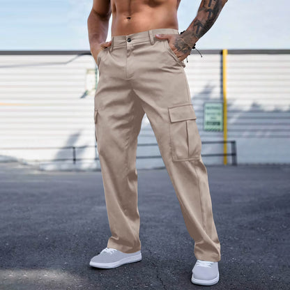 Men's Casual Loose Fit Cargo Pants – Breathable Durable Fashion Workwear Trousers