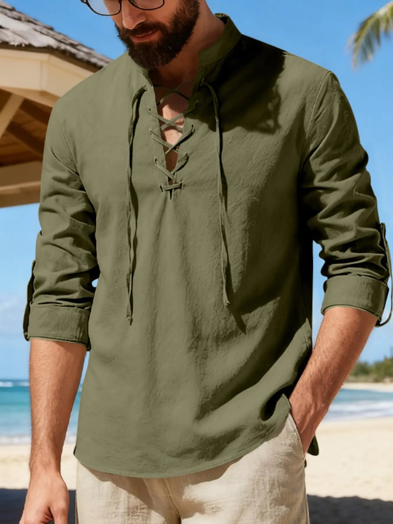 Men's Lightweight Breathable Linen Shirt
