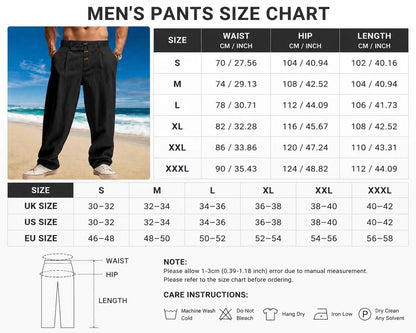 ⏳Limited-Time Offer⏰Men's Loose Fit Casual Relaxed Fit LightweightLinen Pants